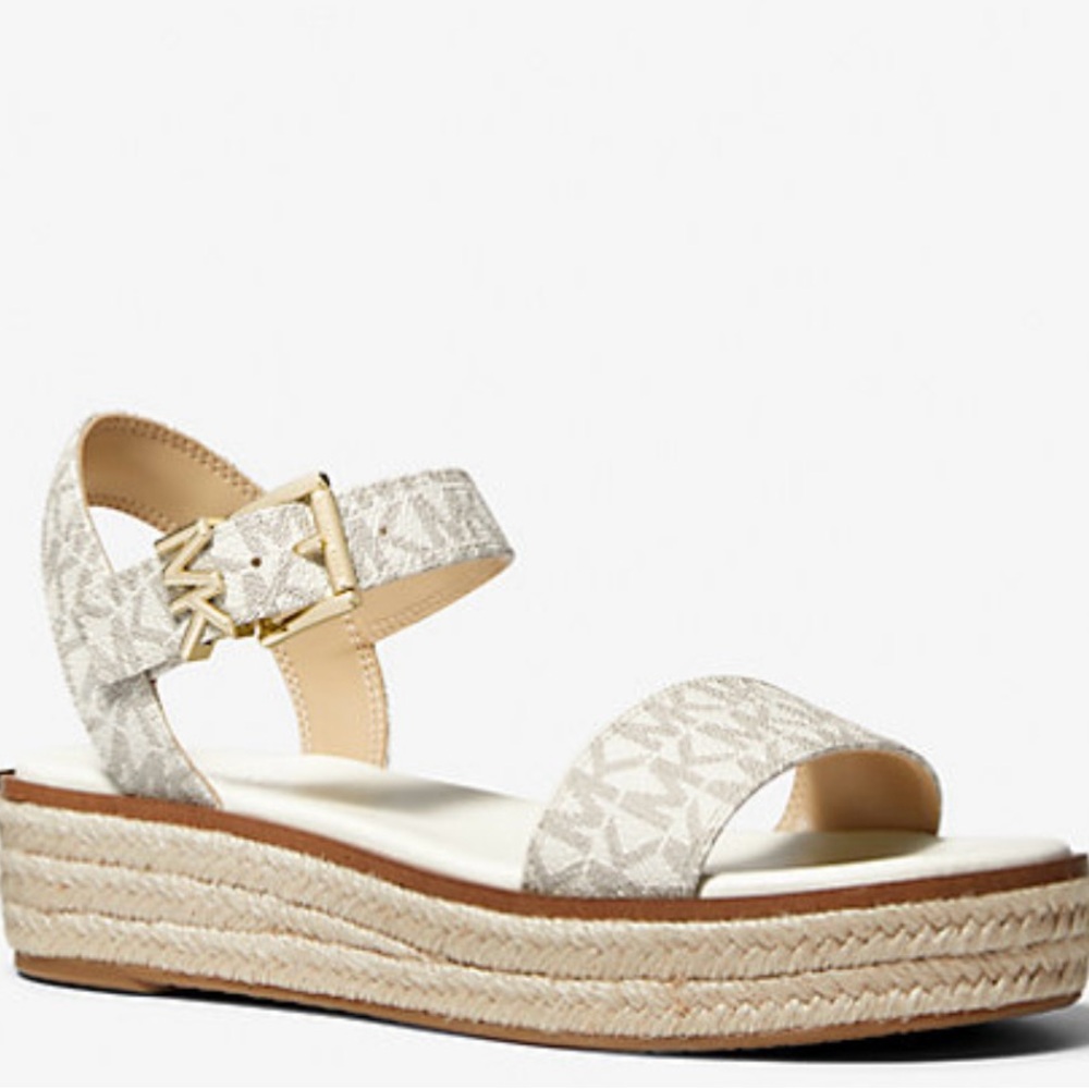 MICHAEL KORS Richie Logo Platform Espadrille Sandal